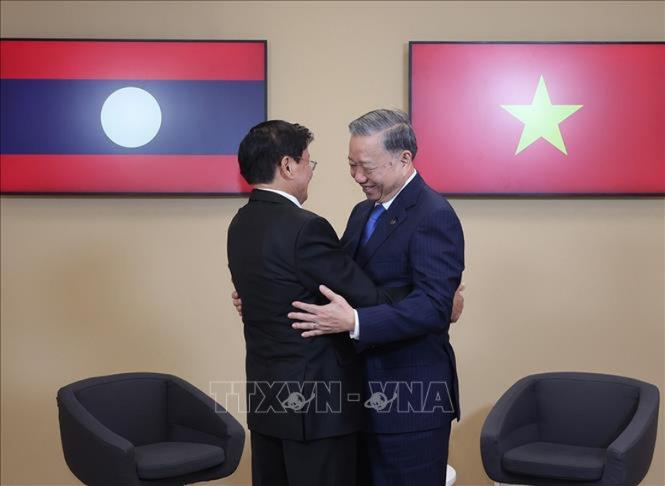 越共中央总书记、国家主席苏林会见老挝总书记